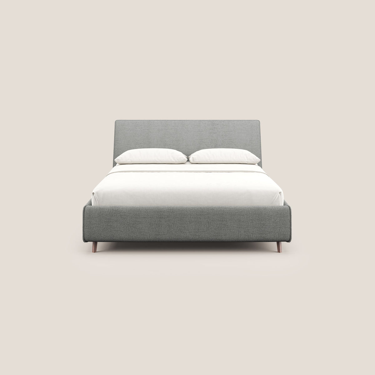 Justin letto imbottito contenitore e sfoderabile in tessuto fiammato impermeabile T03 grigio chiaro - divitt.sbs