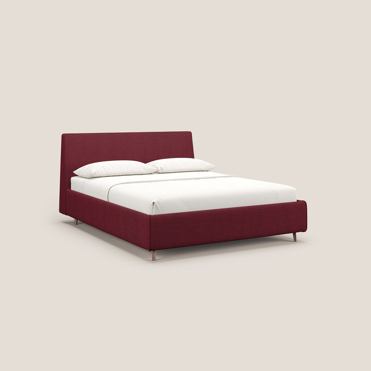 Justin letto imbottito contenitore e sfoderabile in tessuto fiammato impermeabile T03 rosso - divitt.sbs
