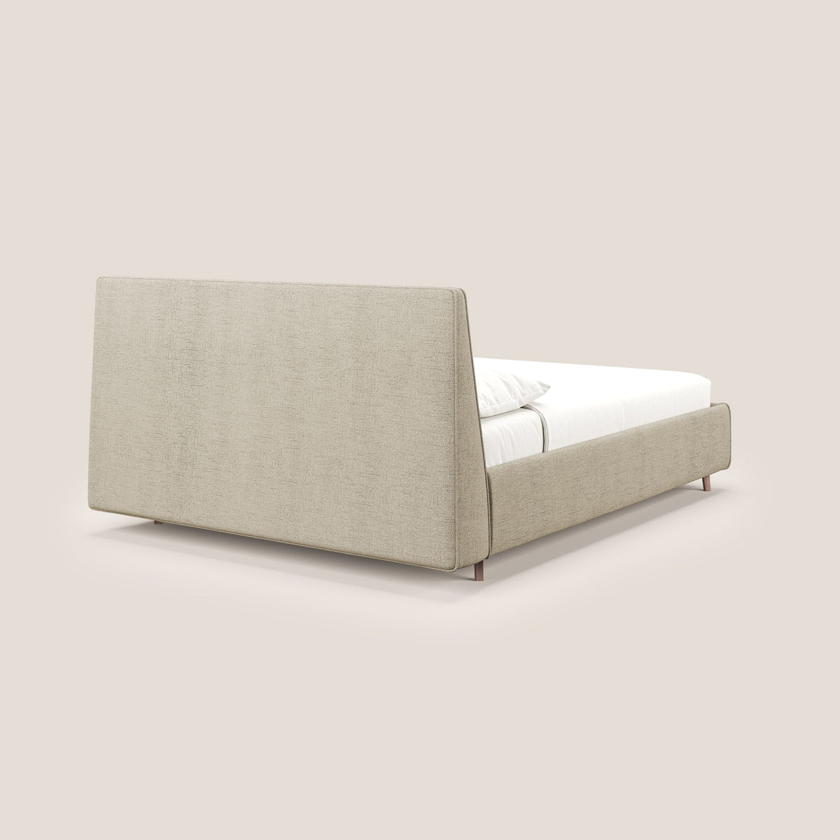 Justin letto imbottito contenitore e sfoderabile in tessuto fiammato impermeabile T03 beige - divitt.sbs