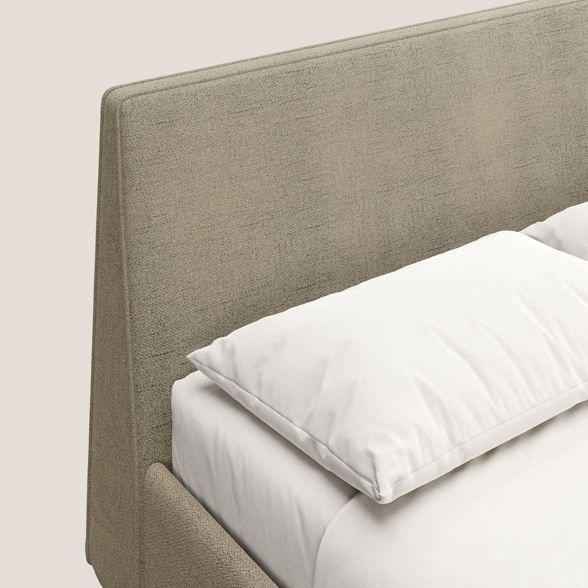 Justin letto imbottito contenitore e sfoderabile in tessuto fiammato impermeabile T03 beige - divitt.sbs