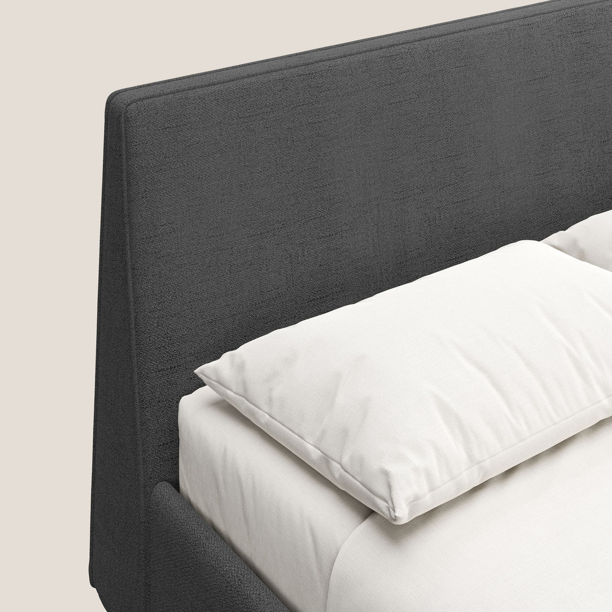 Justin letto imbottito contenitore e sfoderabile in tessuto fiammato impermeabile T03 grigio - divitt.sbs