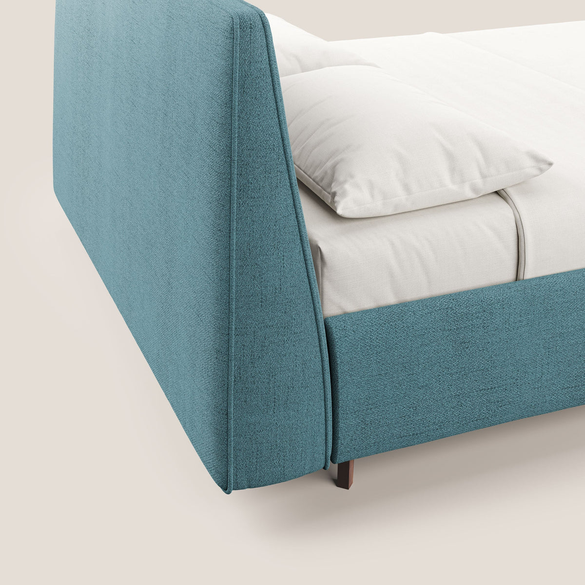 Justin letto imbottito contenitore e sfoderabile in tessuto fiammato impermeabile T03 azzurro - divitt.sbs