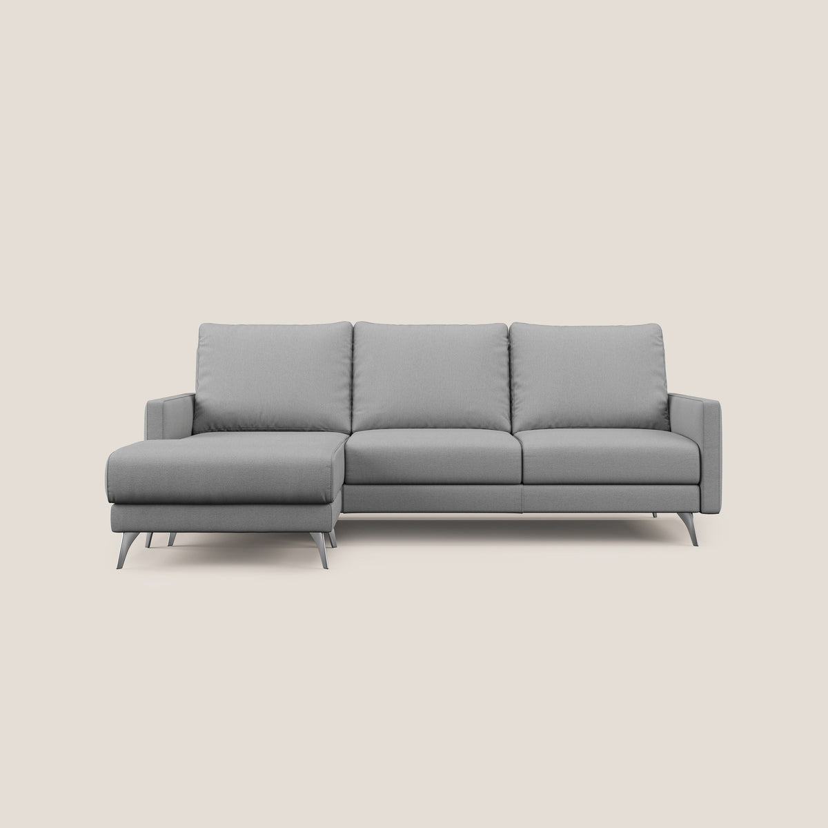 Klimt Divano angolare con sedute scorrevoli in tessuto morbido smacchiabile T05 grigio - divitt.sbs