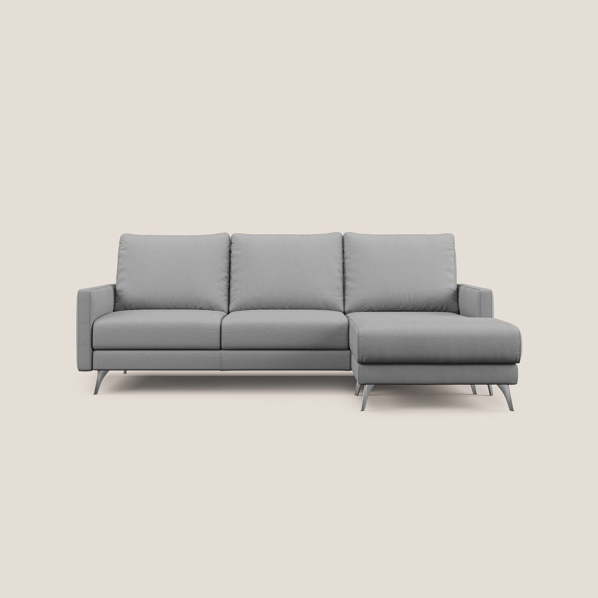 Klimt Divano angolare con sedute scorrevoli in tessuto morbido smacchiabile T05 grigio - divitt.sbs