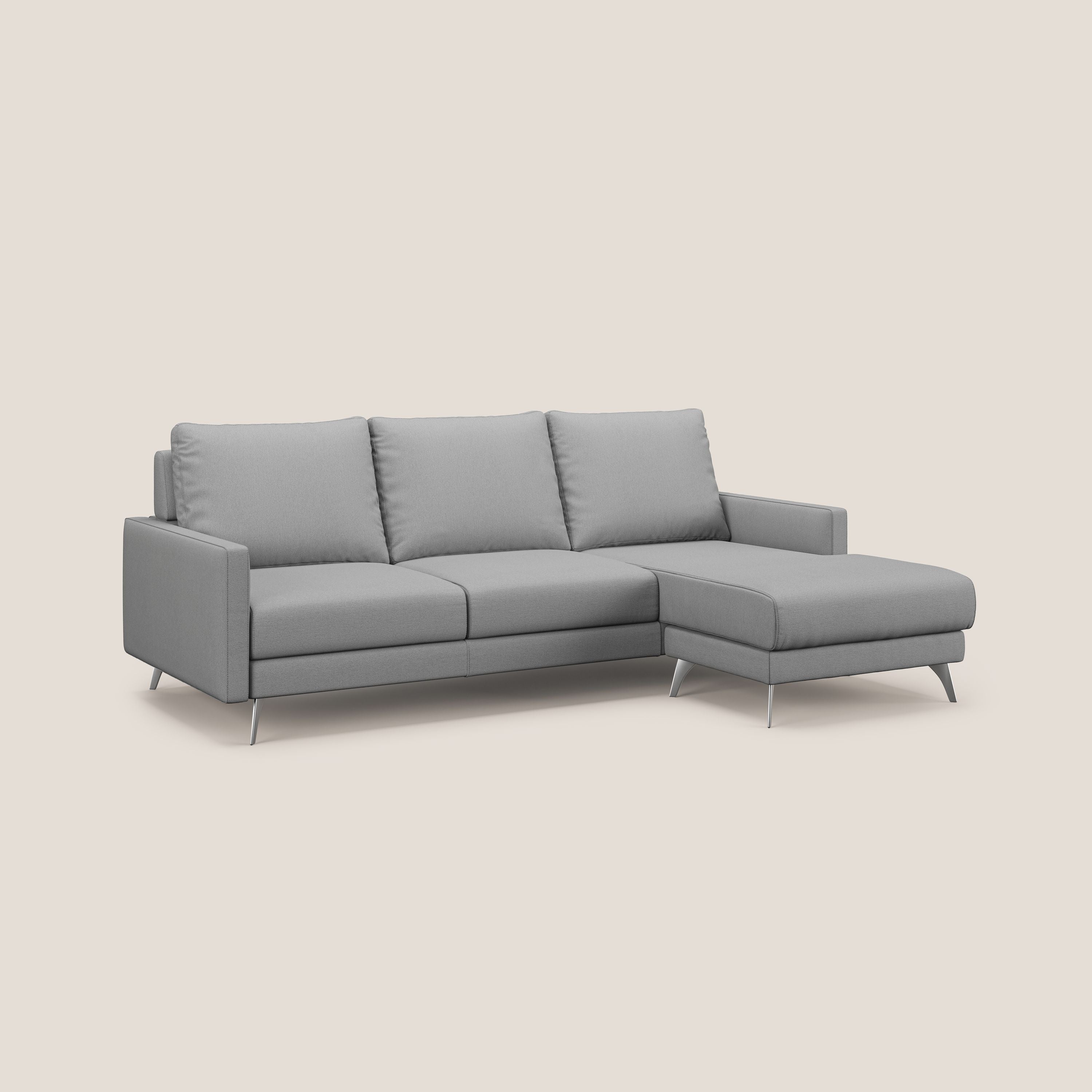 Klimt Divano angolare con sedute scorrevoli in tessuto morbido smacchiabile T05 grigio - divitt.sbs