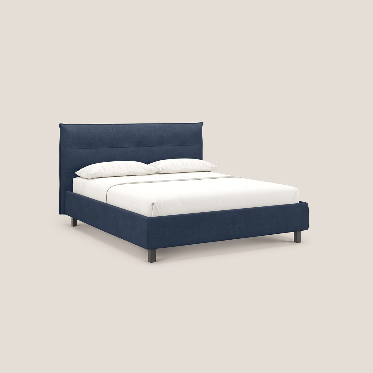 Liam letto contenitore con testata trapuntata in tessuto smacchiabile T17 blu - divitt.sbs