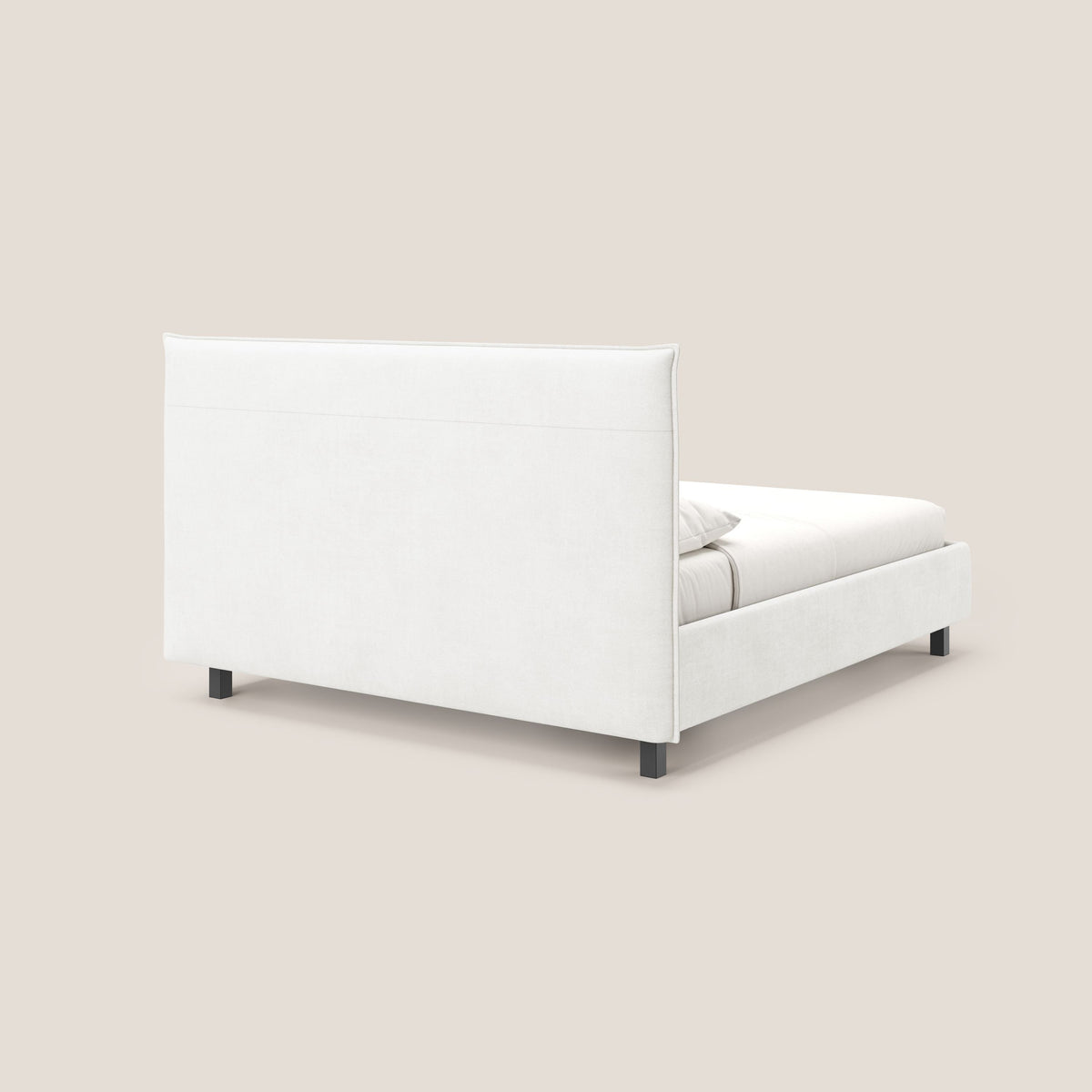 Liam letto contenitore con testata trapuntata in tessuto smacchiabile T17 bianco - divitt.sbs