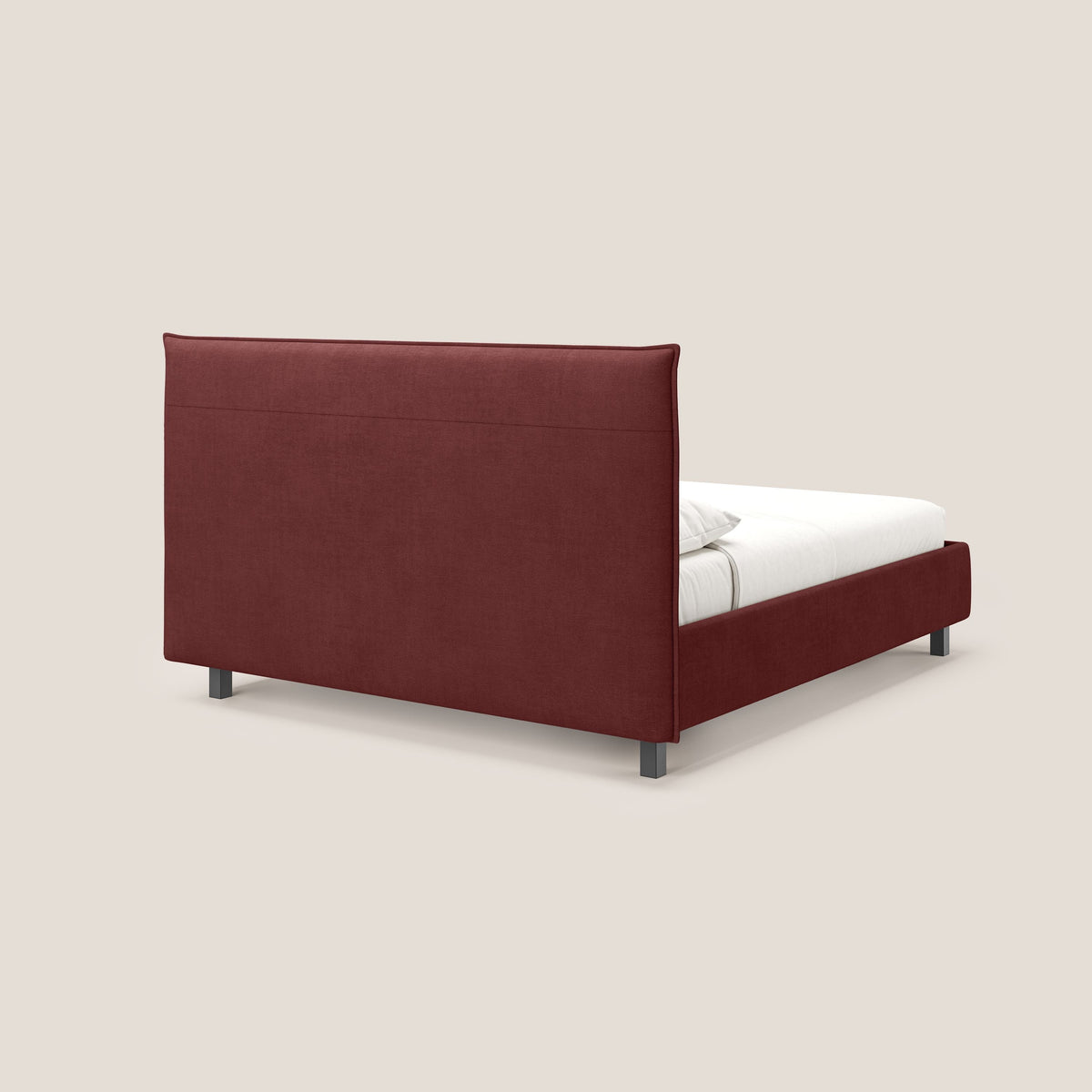 Liam letto contenitore con testata trapuntata in tessuto smacchiabile T17 rosso - divitt.sbs