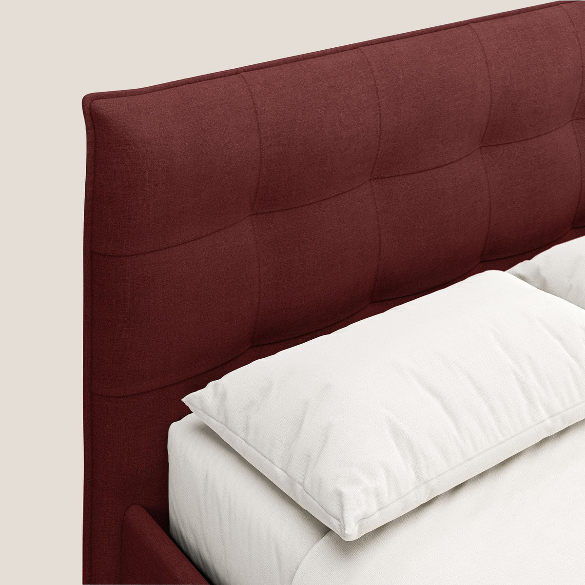 Liam letto contenitore con testata trapuntata in tessuto smacchiabile T17 rosso - divitt.sbs
