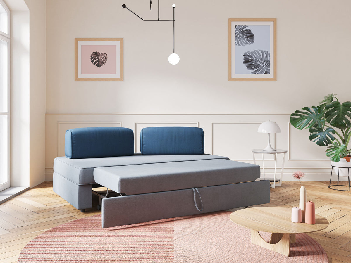 Liberty divano con pouf estraibile e schienali movibili in tessuto morbido impermeabile T02 grigio chiaro - divitt.sbs
