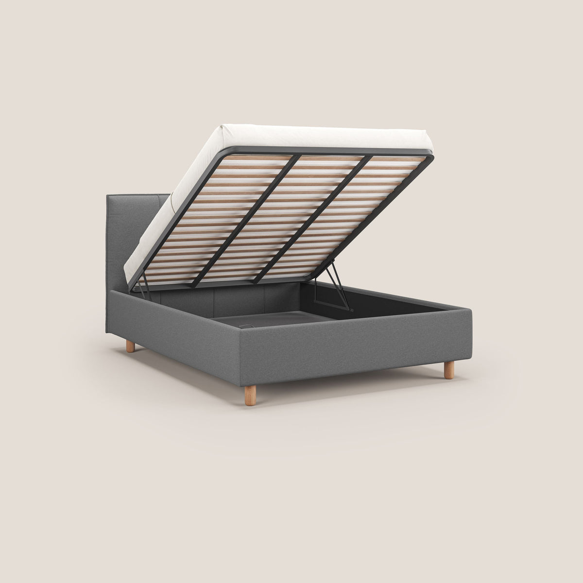 Lothar letto contenitore maxi dalle dimensioni contenute in tessuto impermeabile T13 grigio - divitt.sbs
