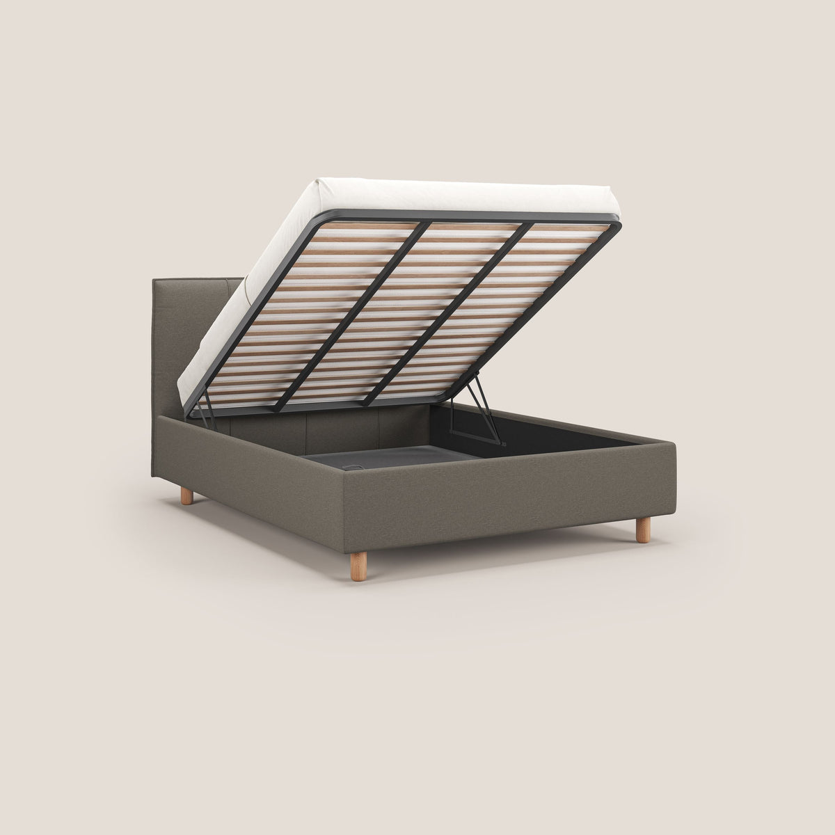 Lothar letto contenitore maxi dalle dimensioni contenute in tessuto impermeabile T13 tortora - divitt.sbs
