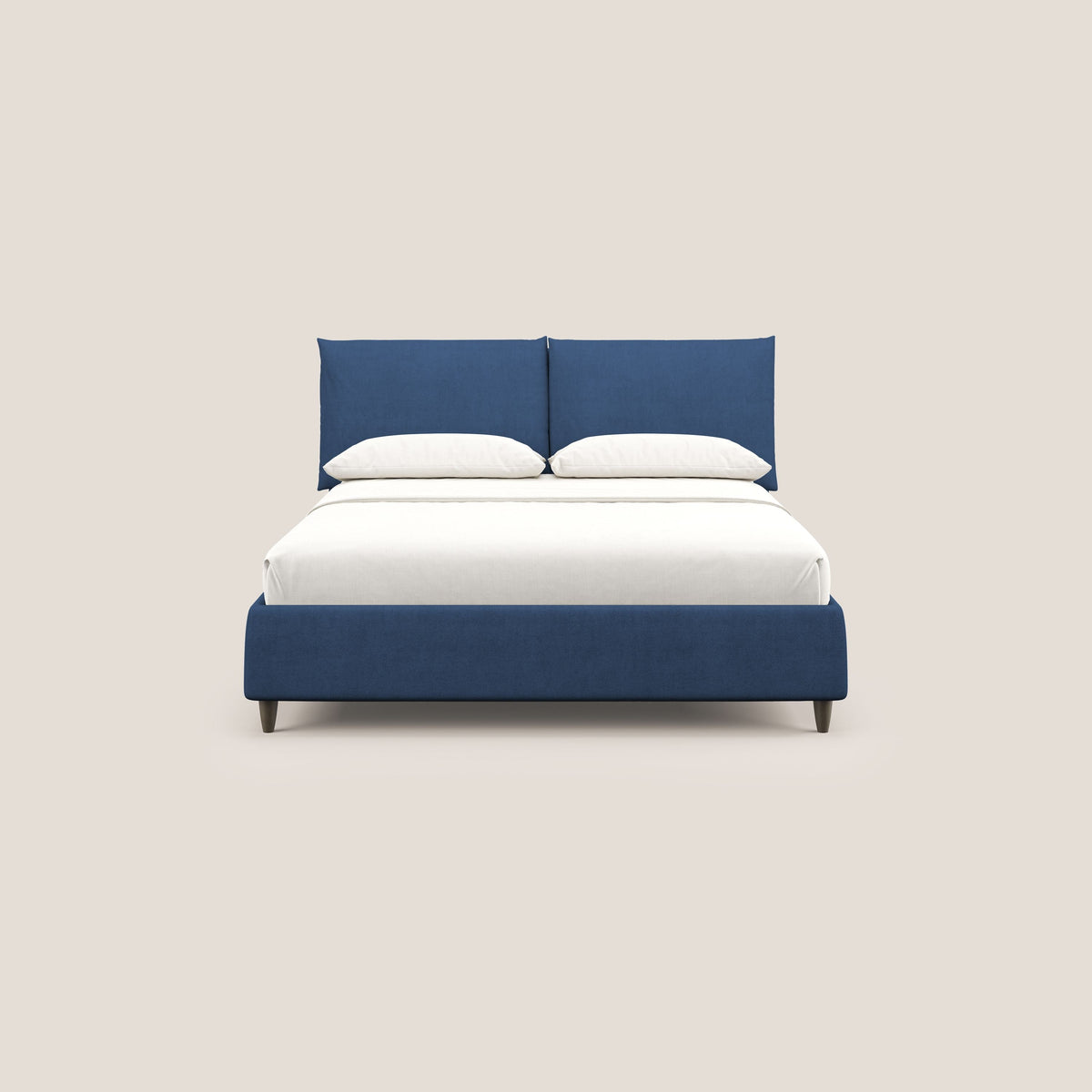 Mariana letto imbottito contenitore con cuscini in tessuto impermeabile T02 blu - divitt.sbs
