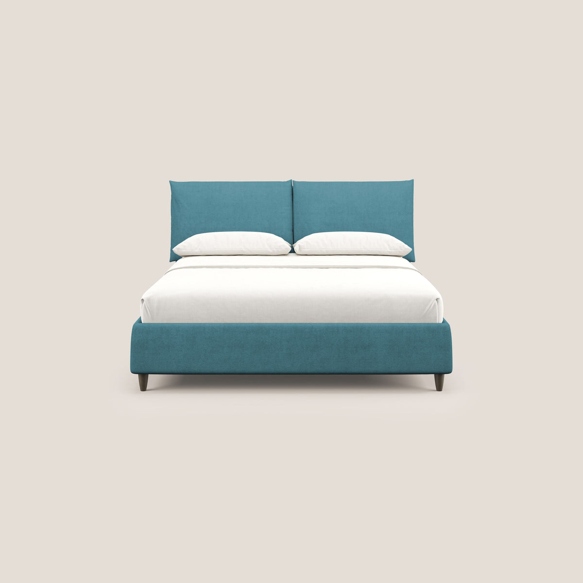 Mariana letto imbottito contenitore con cuscini in tessuto impermeabile T02 azzurro - divitt.sbs