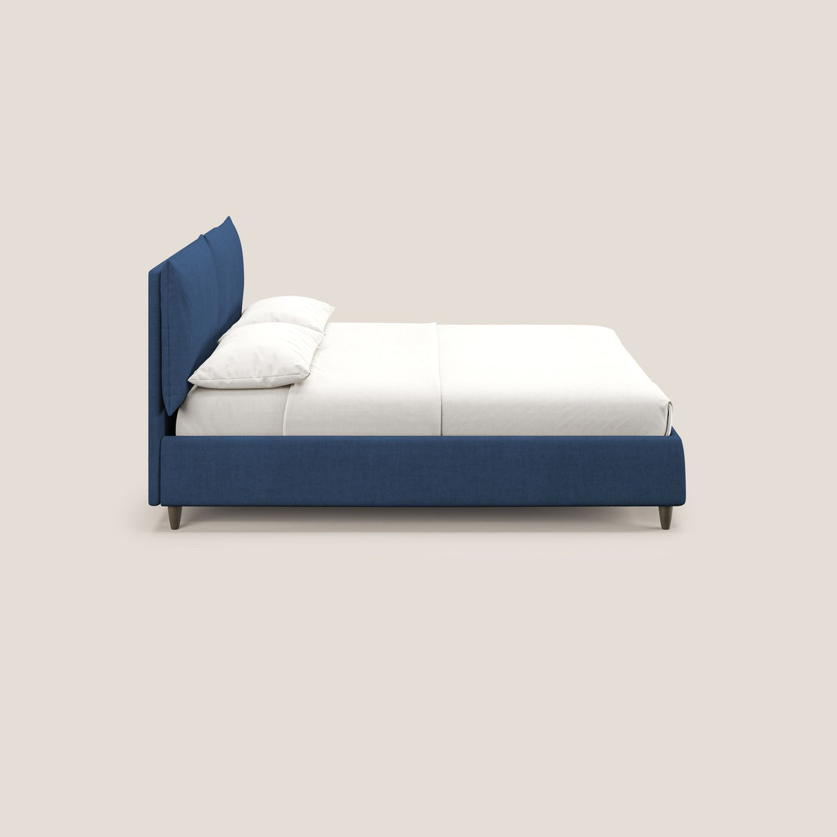Mariana letto imbottito contenitore con cuscini in tessuto impermeabile T02 blu - divitt.sbs