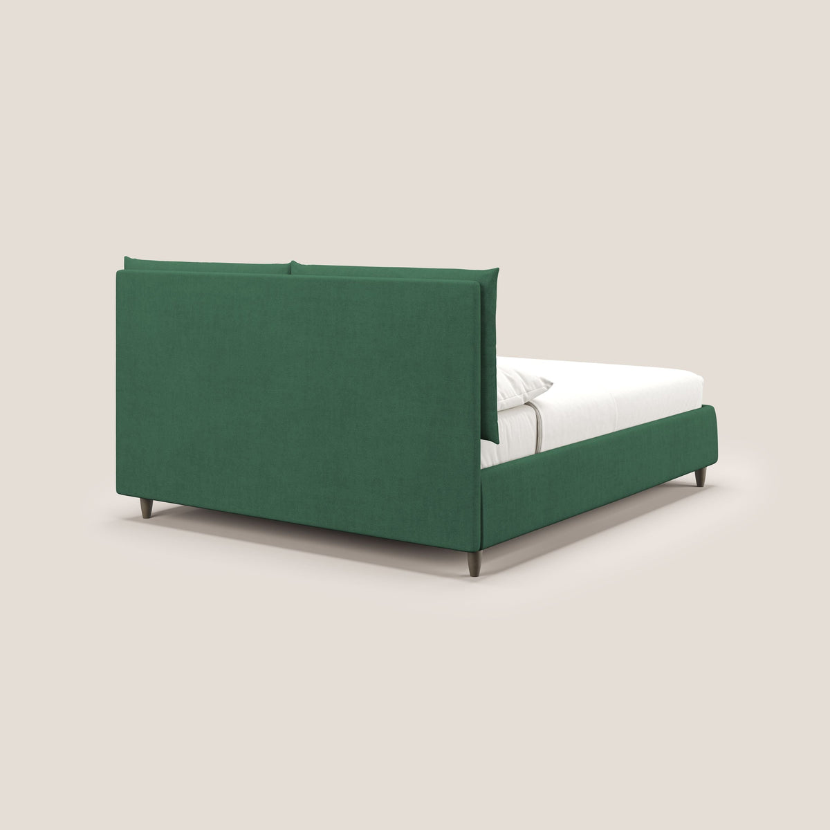 Mariana letto imbottito contenitore con cuscini in tessuto impermeabile T02 verde - divitt.sbs