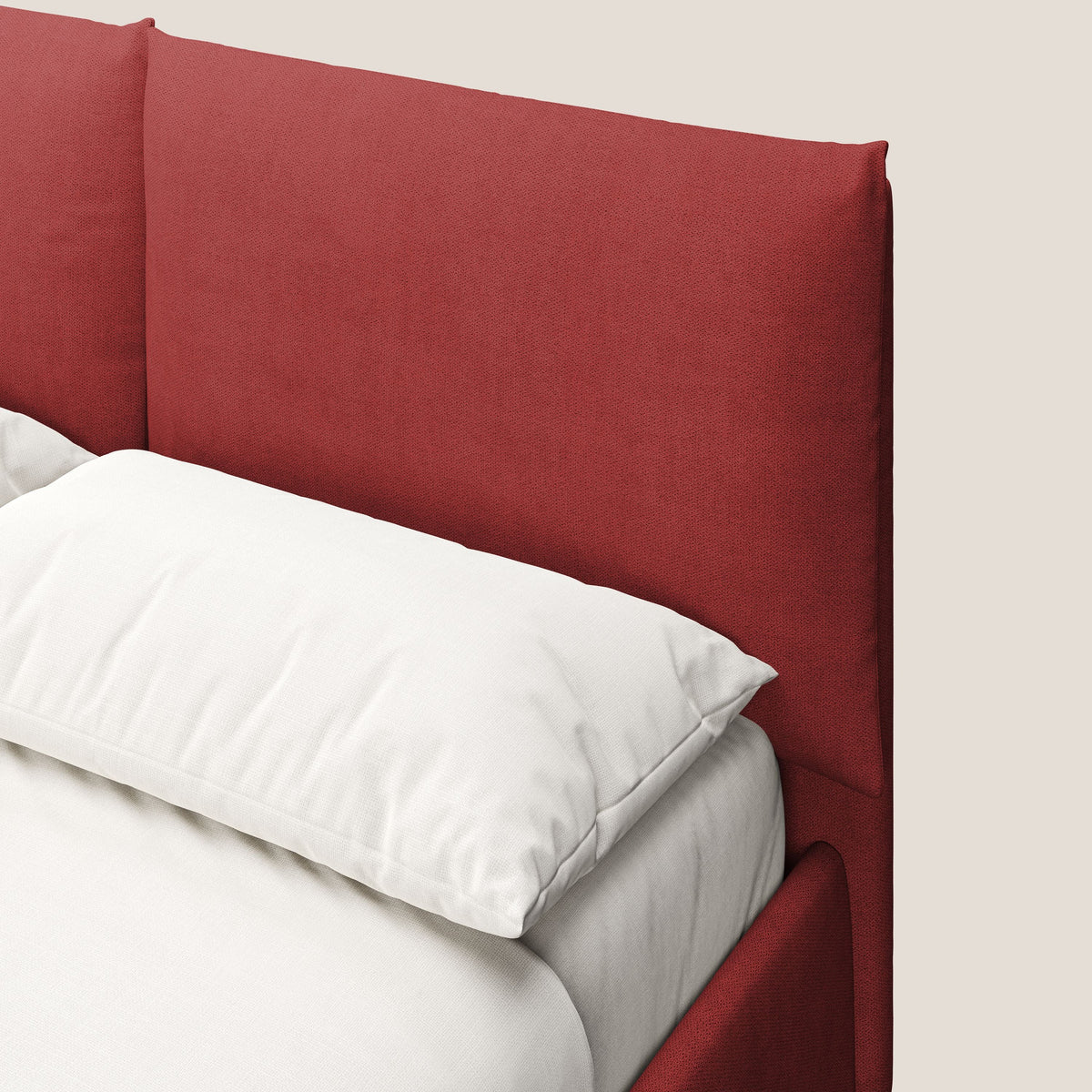 Mariana letto imbottito contenitore con cuscini in tessuto impermeabile T02 rosso - divitt.sbs