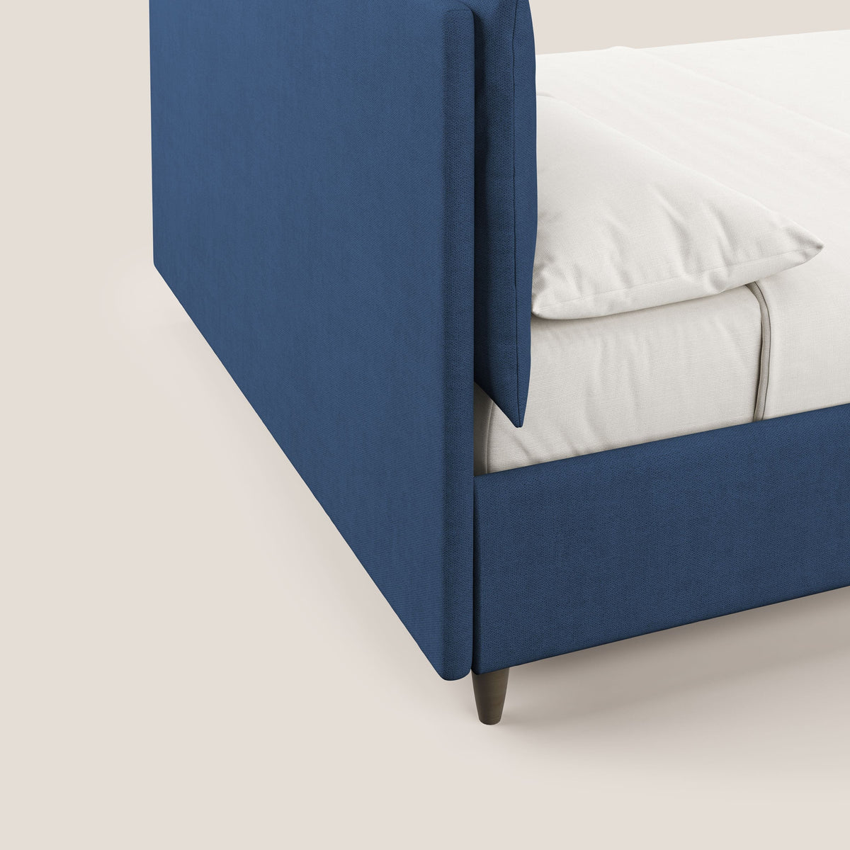 Mariana letto imbottito contenitore con cuscini in tessuto impermeabile T02 blu - divitt.sbs