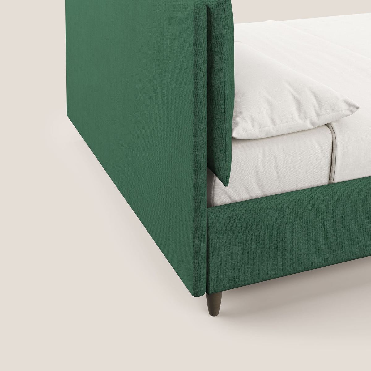 Mariana letto imbottito contenitore con cuscini in tessuto impermeabile T02 verde - divitt.sbs