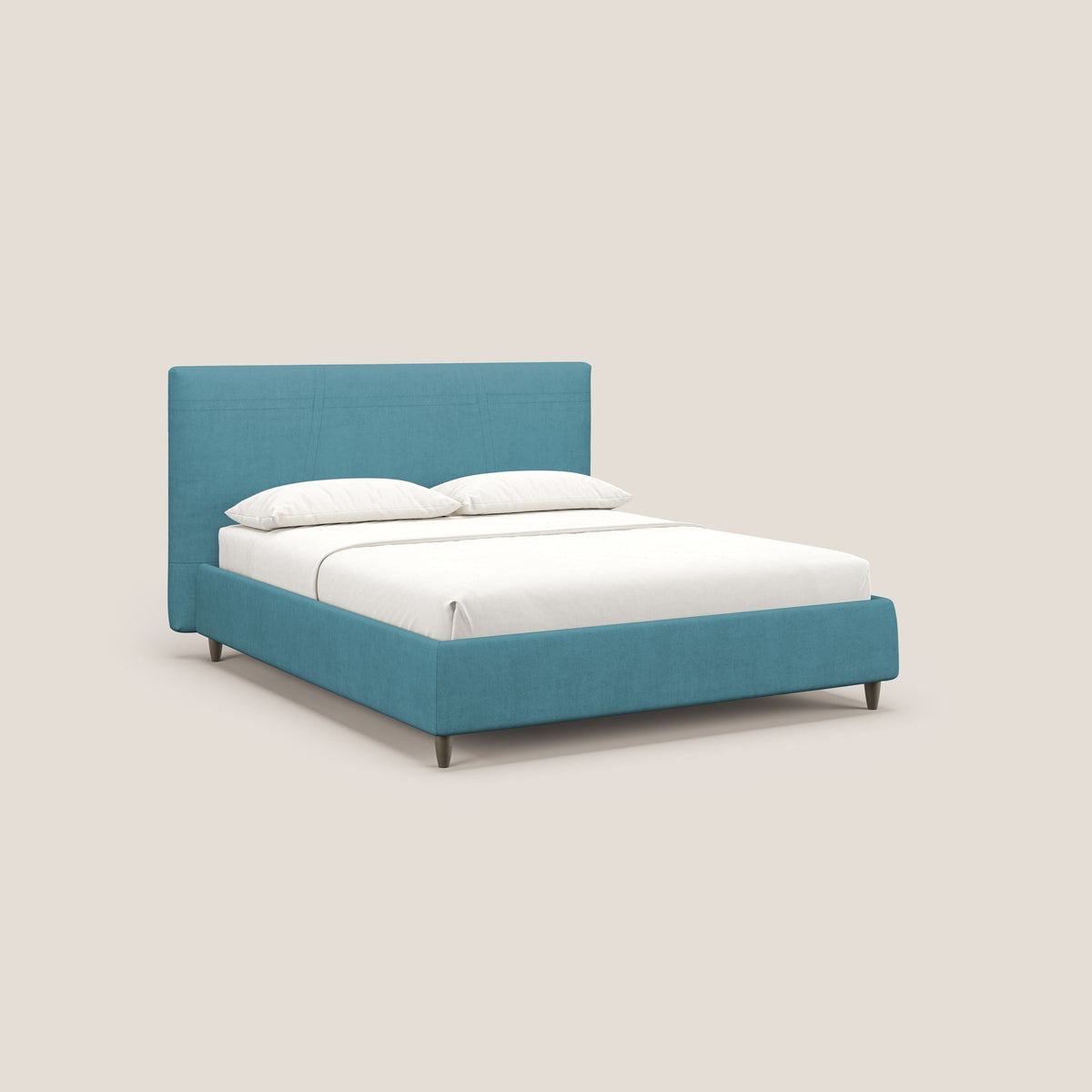 Martina letto imbottito contenitore in tessuto impermeabile T02 azzurro - divitt.sbs