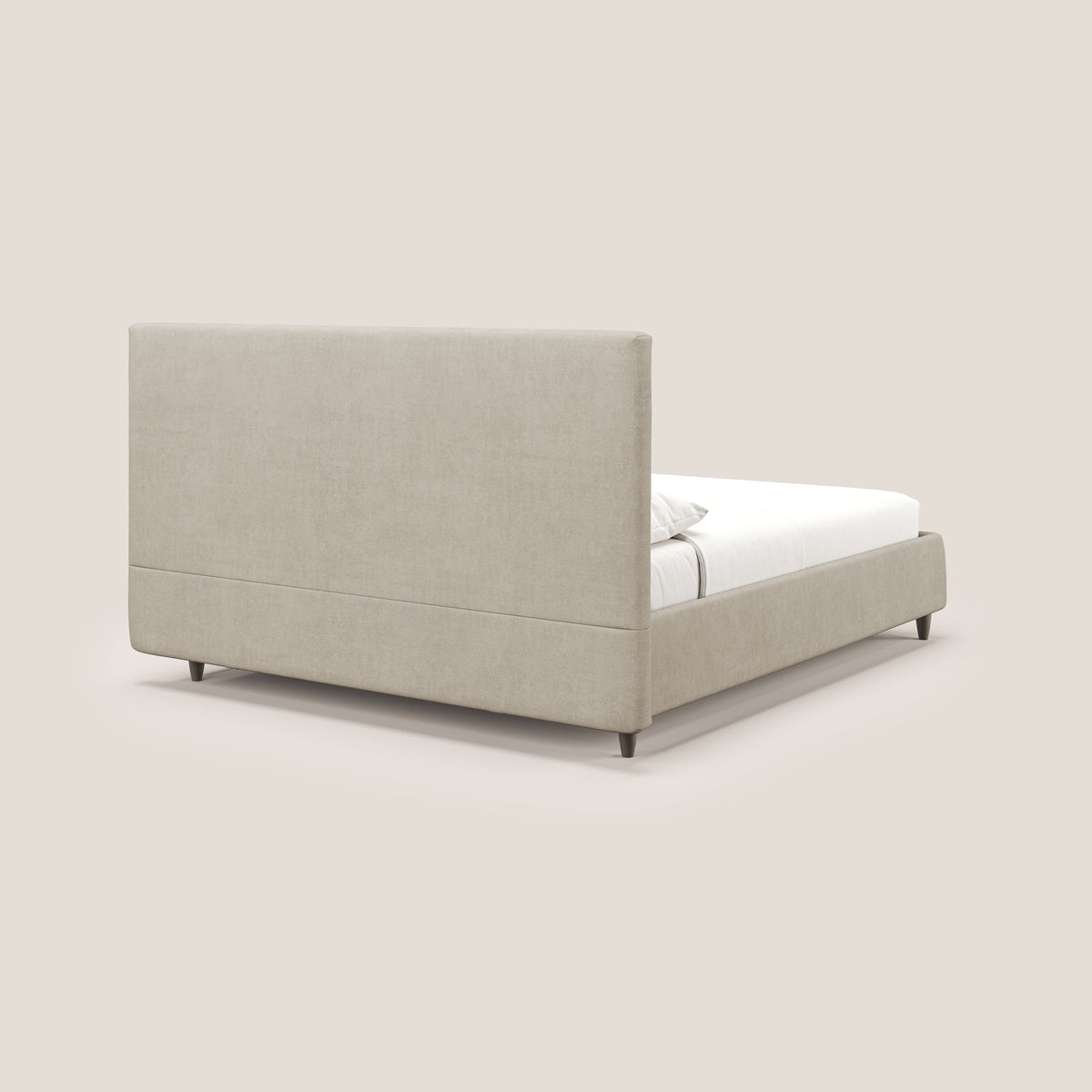 Martina letto imbottito contenitore in tessuto impermeabile T02 beige - divitt.sbs