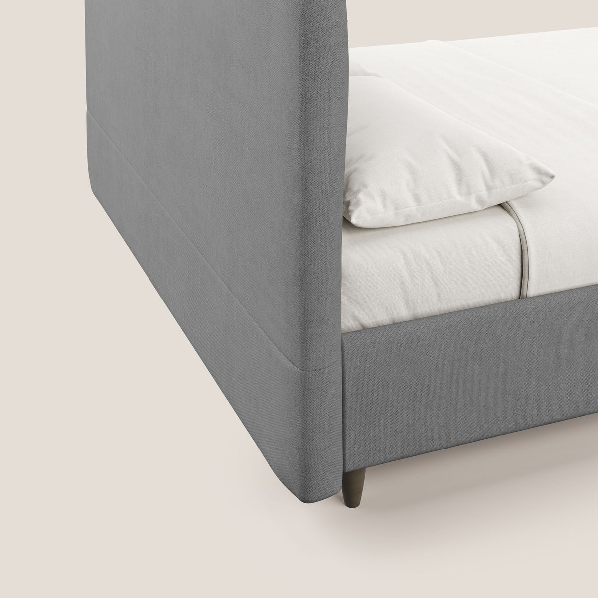 Martina letto imbottito contenitore in tessuto impermeabile T02 grigio - divitt.sbs