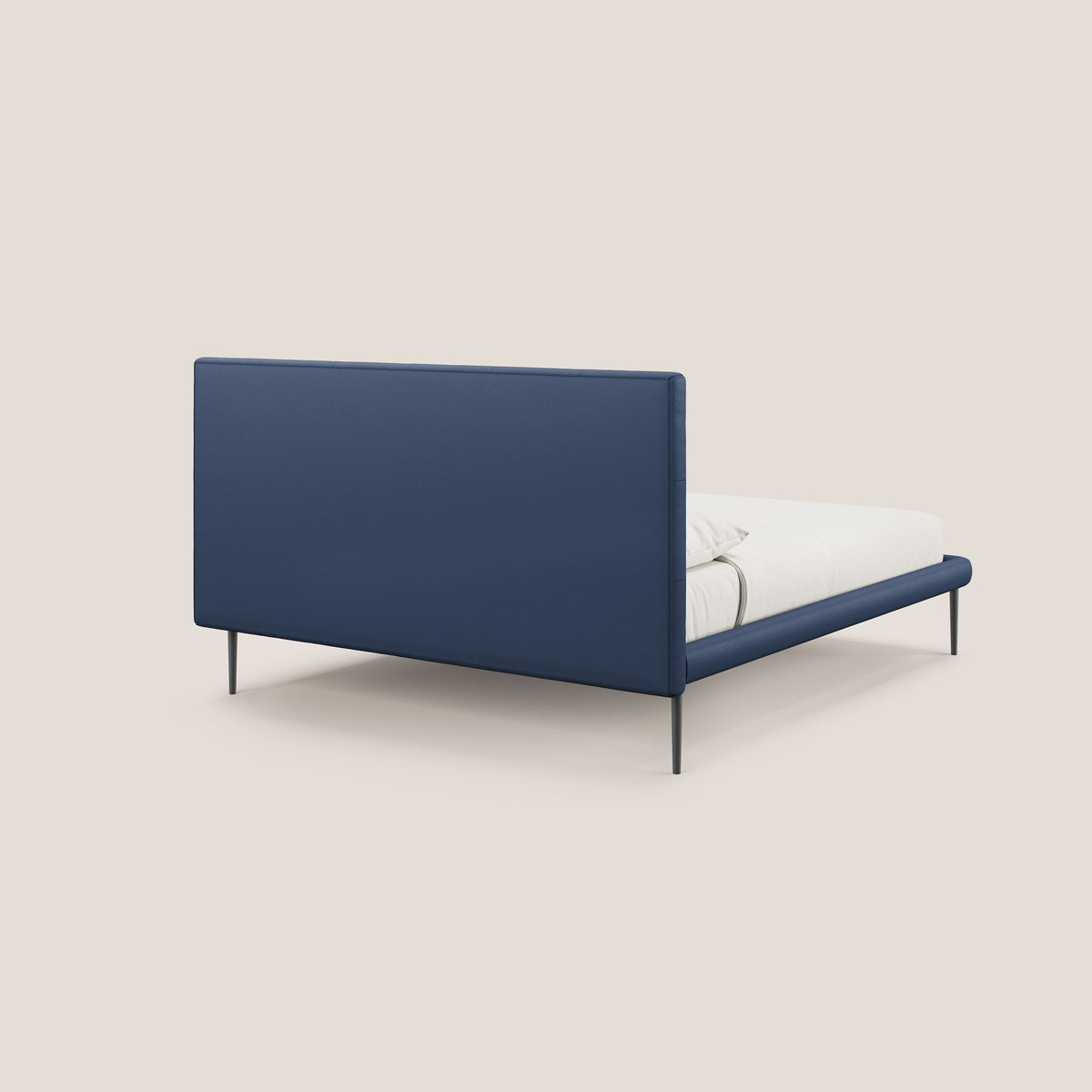 Midori letto imbottito trapuntato in ecopelle con piedini alti T04 - divitt.sbs