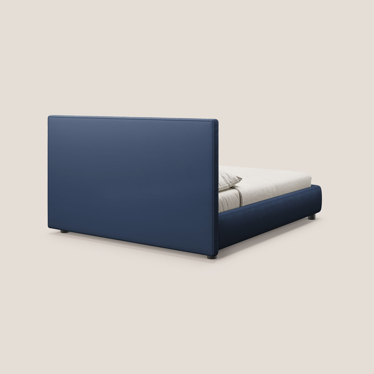 Minato letto imbottito contenitore con testata trapuntata in ecopelle impermeabile T04 blu - divitt.sbs