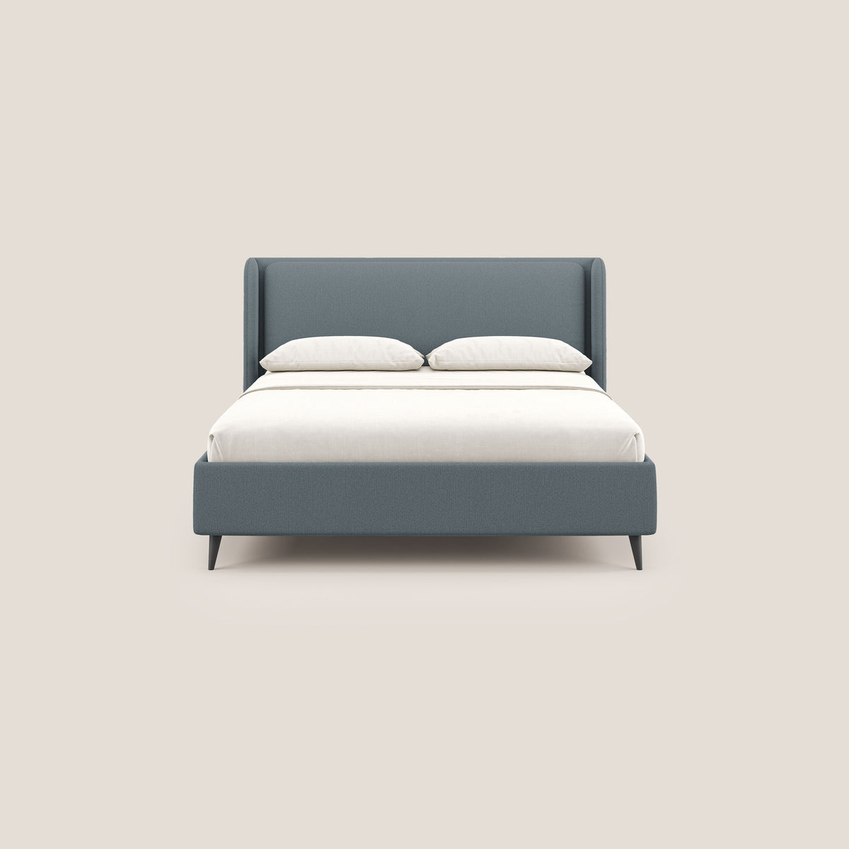 Nadine letto contenitore di design e comfort Italiano in tessuto impermeabile T19 carta da zucchero - divitt.sbs