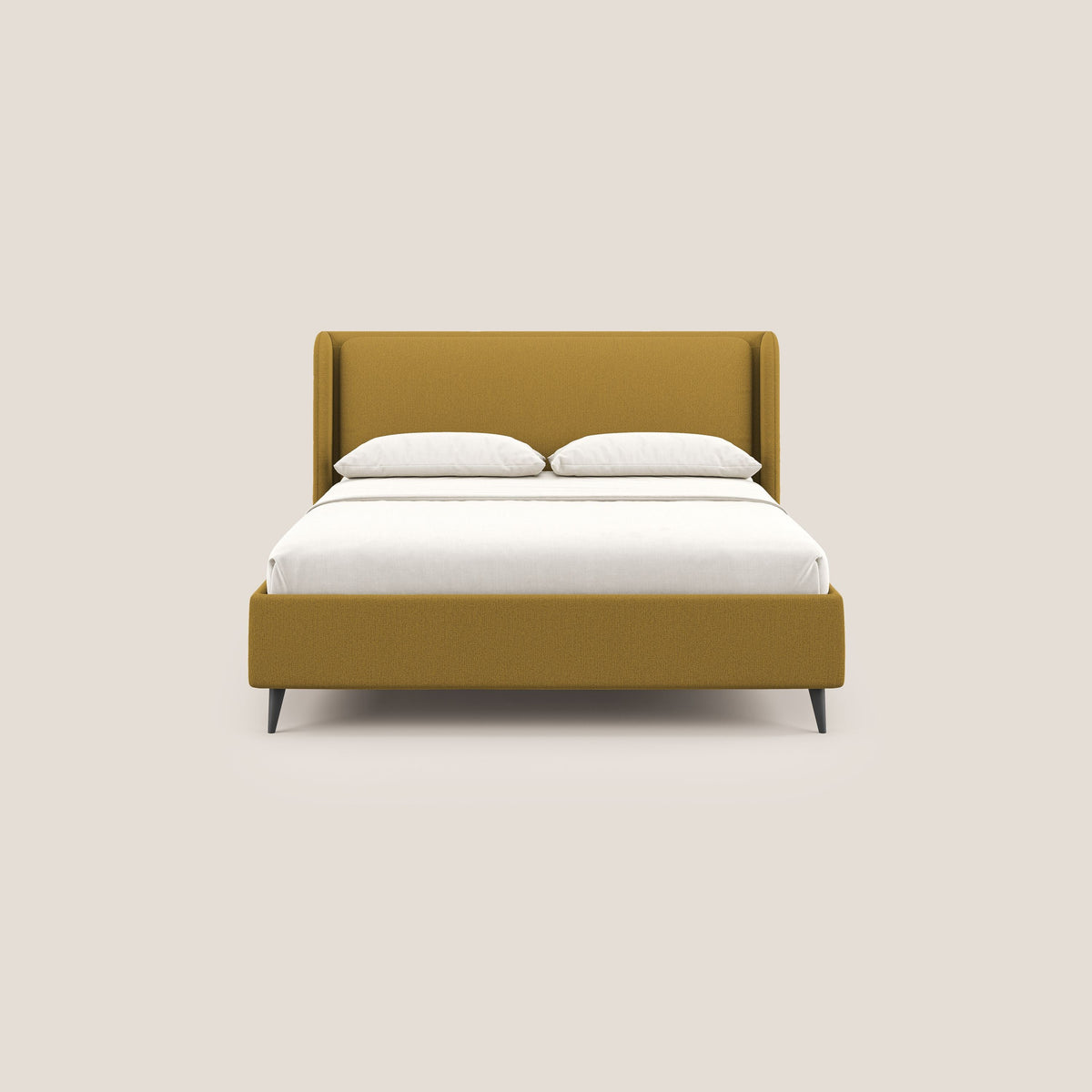 Nadine letto contenitore di design e comfort Italiano in tessuto impermeabile T19 giallo - divitt.sbs