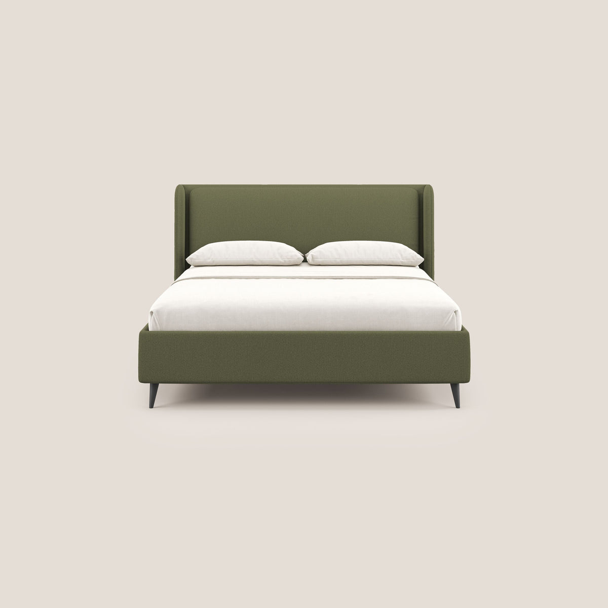 Nadine letto contenitore di design e comfort Italiano in tessuto impermeabile T19 verde - divitt.sbs