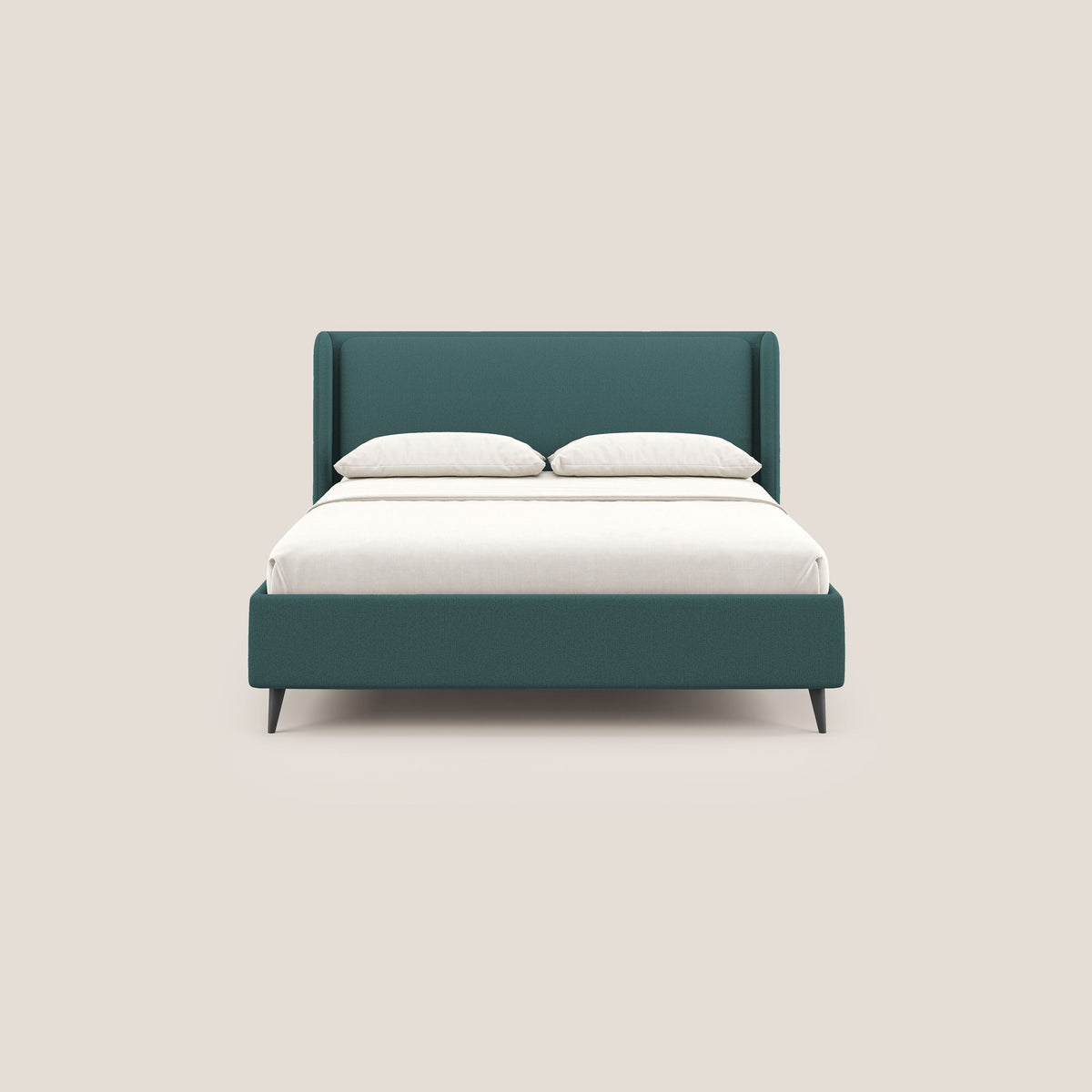 Nadine letto contenitore di design e comfort Italiano in tessuto impermeabile T19 petrolio - divitt.sbs