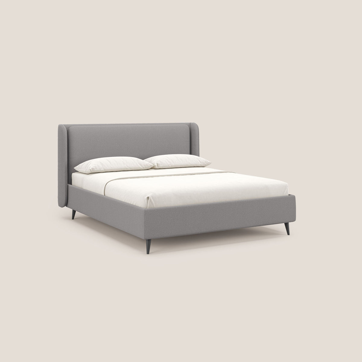 Nadine letto contenitore di design e comfort Italiano in tessuto impermeabile T19 grigio - divitt.sbs