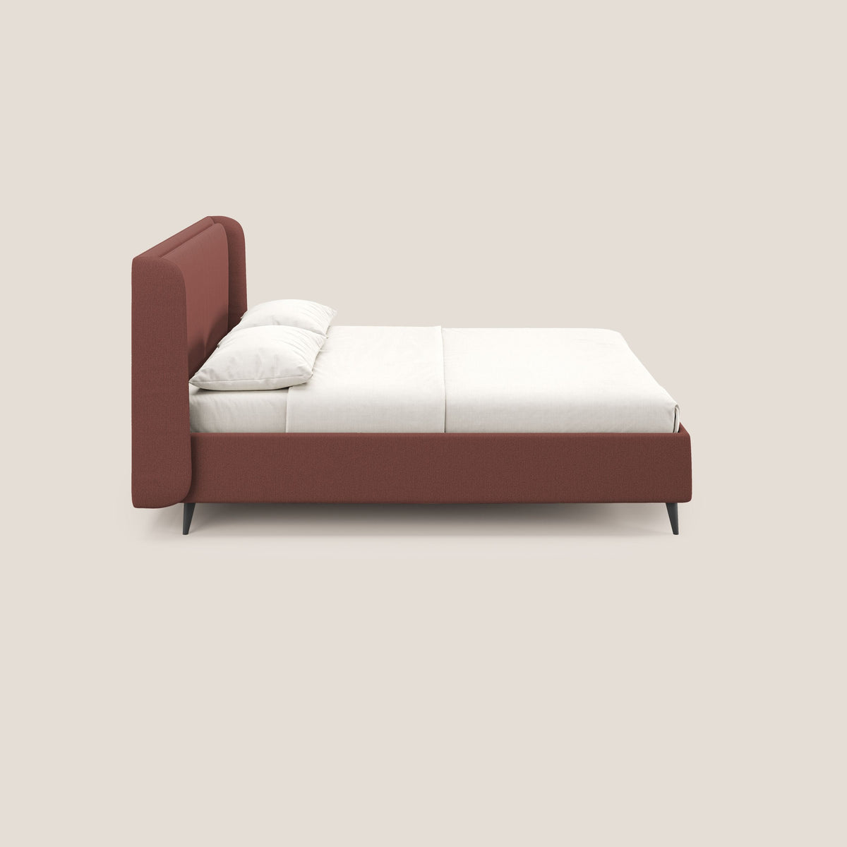 Nadine letto contenitore di design e comfort Italiano in tessuto impermeabile T19 salmone - divitt.sbs