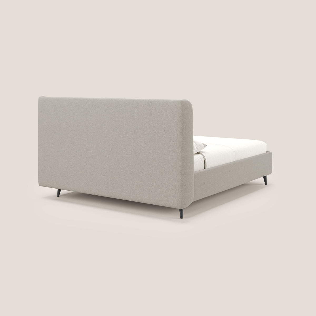 Nadine letto contenitore di design e comfort Italiano in tessuto impermeabile T19 panna - divitt.sbs