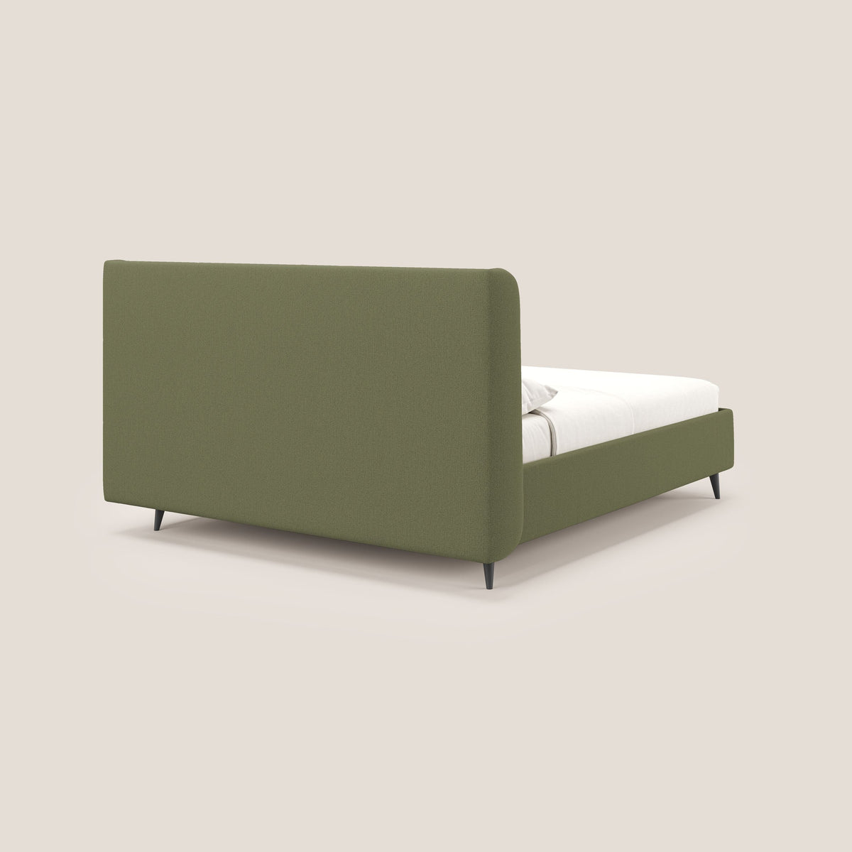 Nadine letto contenitore di design e comfort Italiano in tessuto impermeabile T19 verde - divitt.sbs