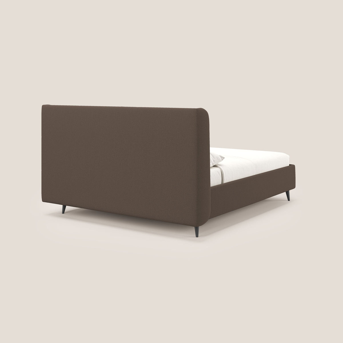Nadine letto contenitore di design e comfort Italiano in tessuto impermeabile T19 marrone - divitt.sbs