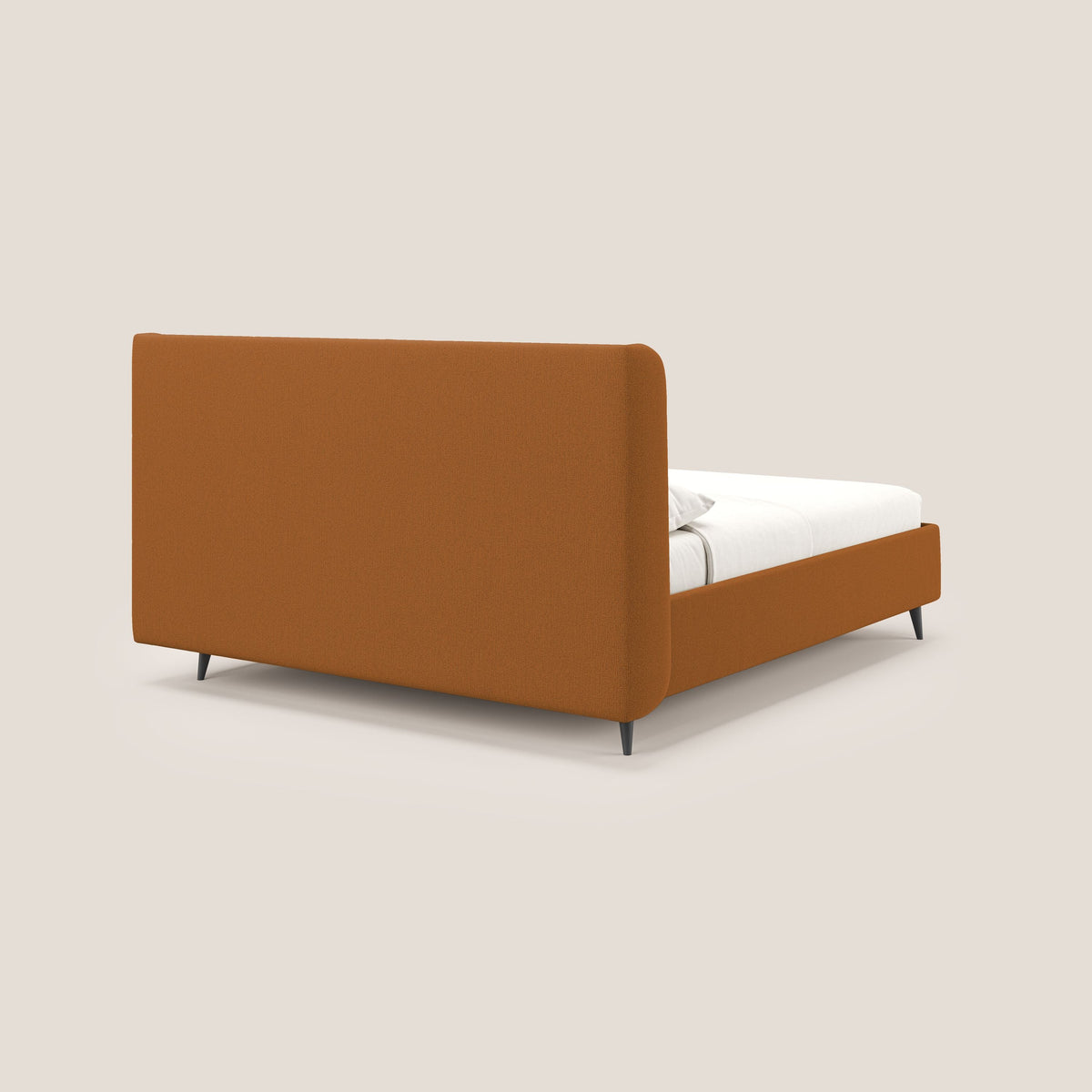 Nadine letto contenitore di design e comfort Italiano in tessuto impermeabile T19 arancio - divitt.sbs