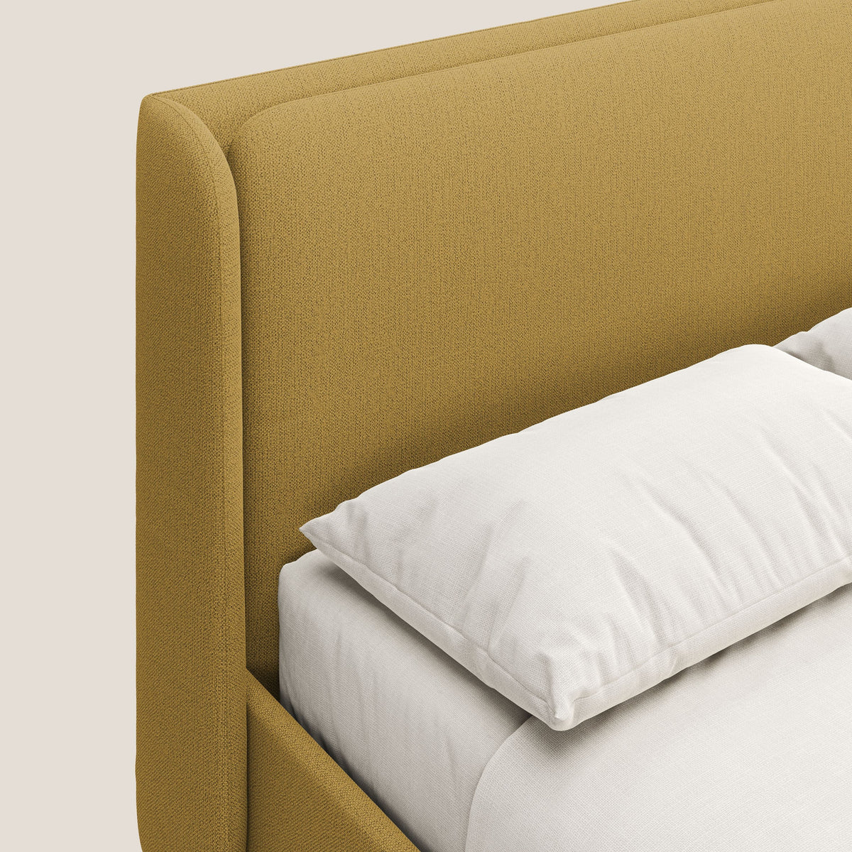 Nadine letto contenitore di design e comfort Italiano in tessuto impermeabile T19 giallo - divitt.sbs