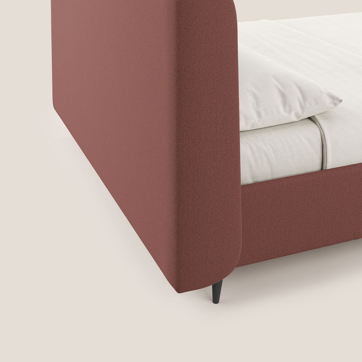 Nadine letto contenitore di design e comfort Italiano in tessuto impermeabile T19 salmone - divitt.sbs