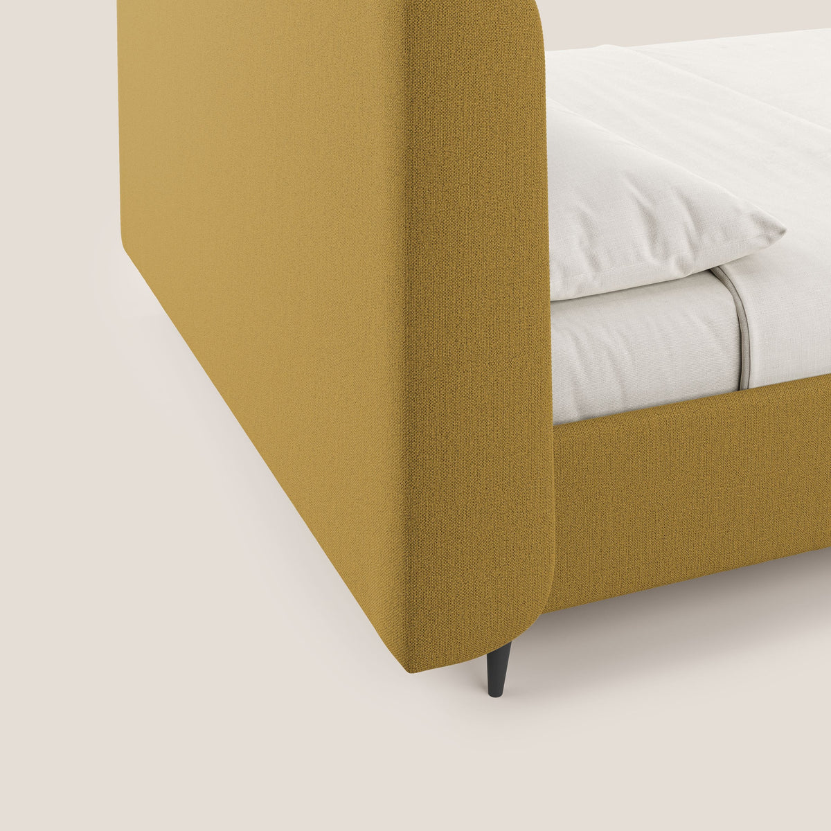 Nadine letto contenitore di design e comfort Italiano in tessuto impermeabile T19 giallo - divitt.sbs