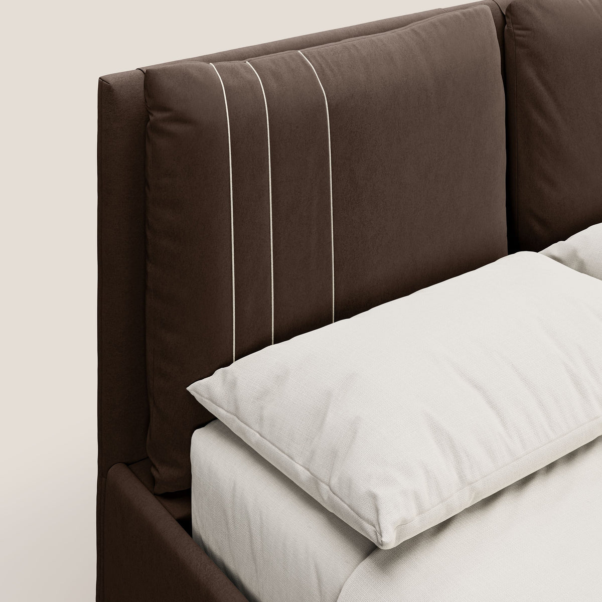 Nathan letto contenitore con cuscini regolabili con tasche in microfibra velluto impermeabile T09 marrone - divitt.sbs