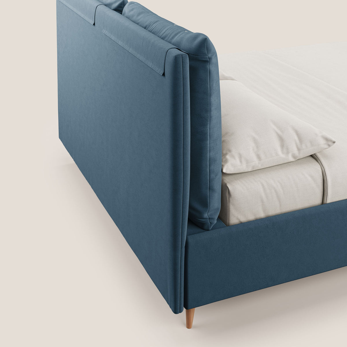 Nathan letto contenitore con cuscini regolabili con tasche in microfibra velluto impermeabile T09 blu - divitt.sbs