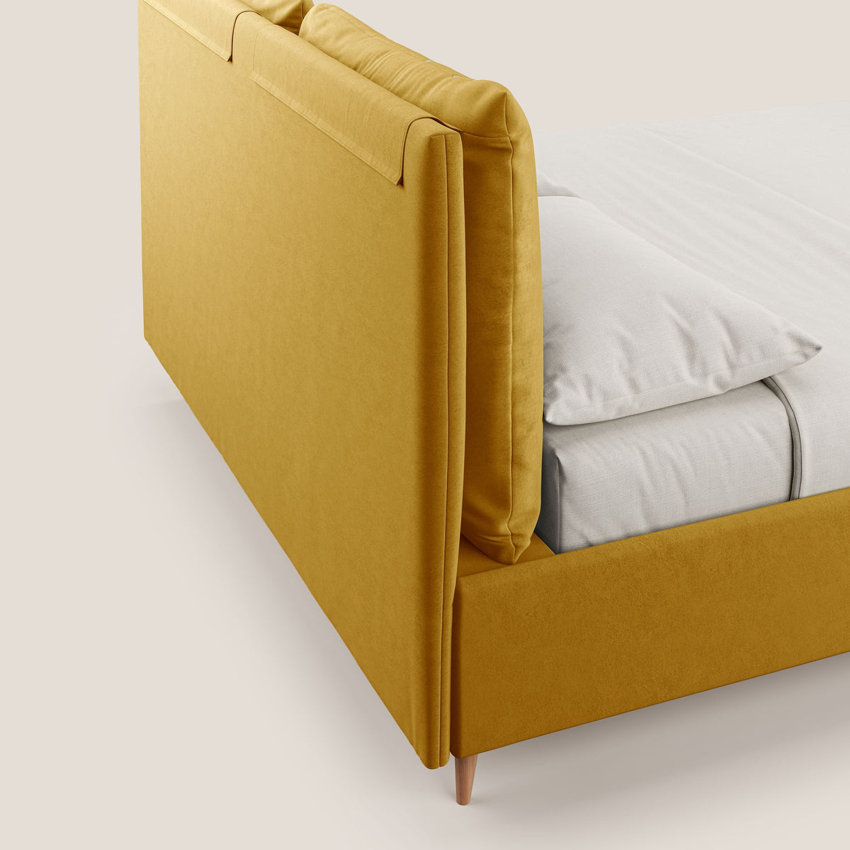 Nathan letto contenitore con cuscini regolabili con tasche in microfibra velluto impermeabile T09 giallo - divitt.sbs