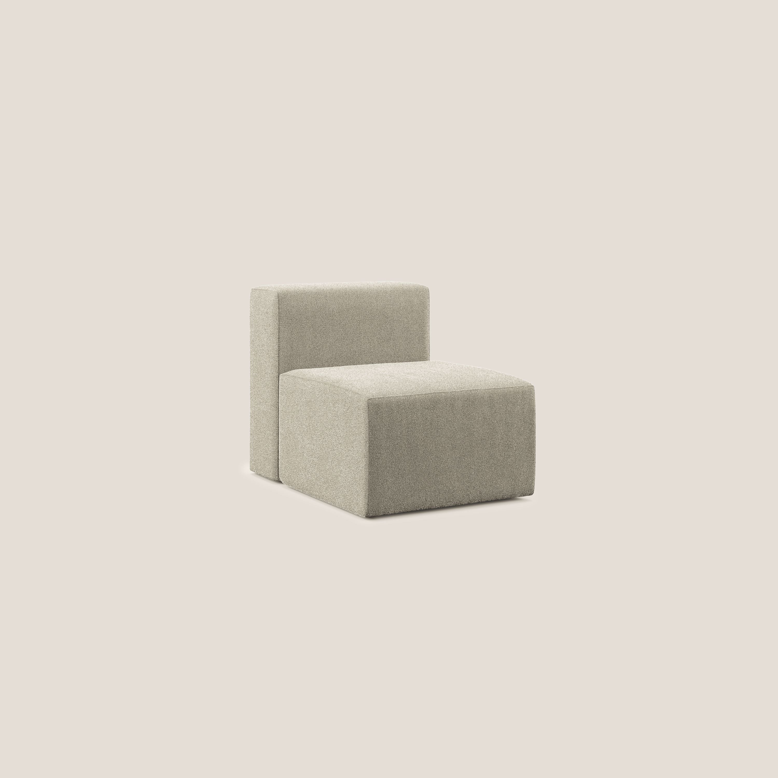 Nettuno modulo poltrona centrale in morbido tessuto bouclè T07 beige - divitt.sbs