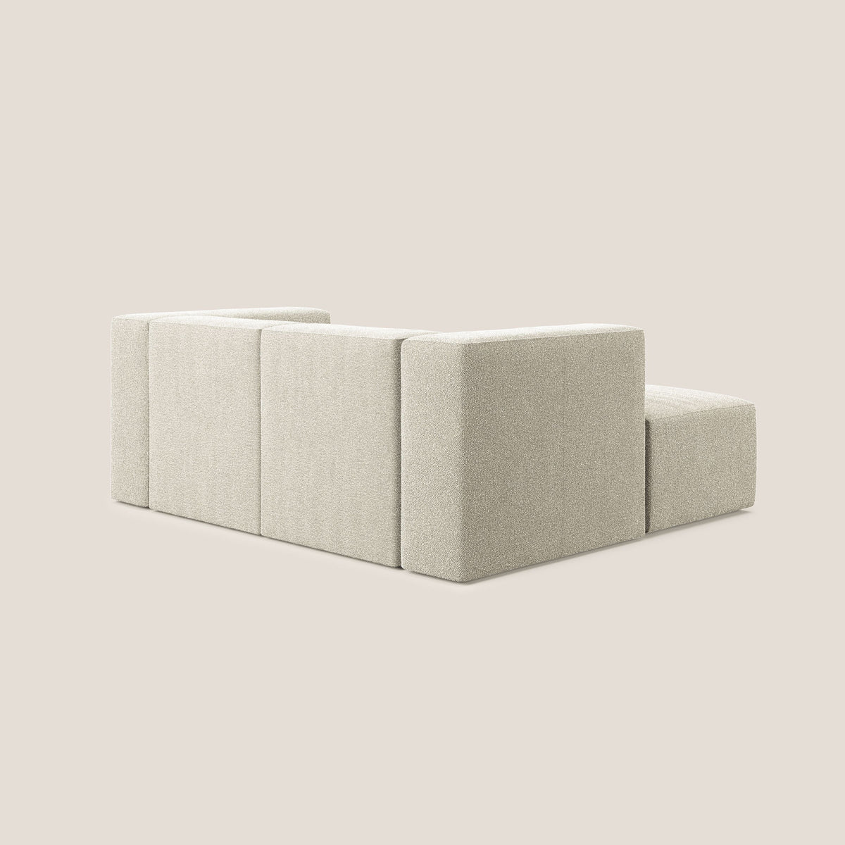 Nettuno divano angolare modulare reversibile e componibile in morbido tessuto bouclè T07 beige - divitt.sbs