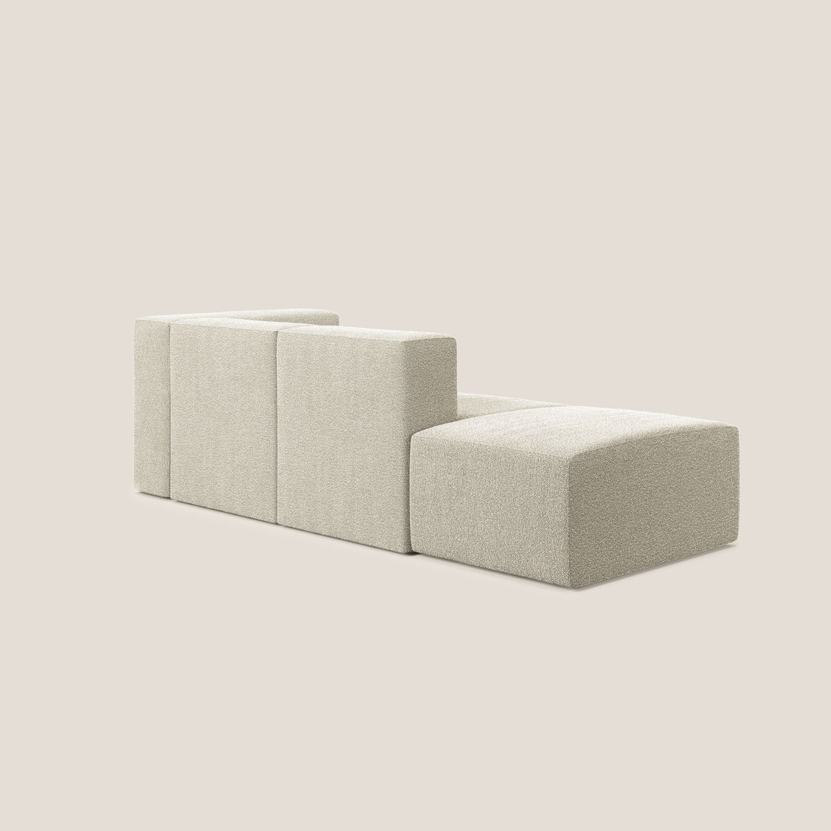 Nettuno divano lineare modulare e componibile in morbido tessuto bouclè T07 beige - divitt.sbs