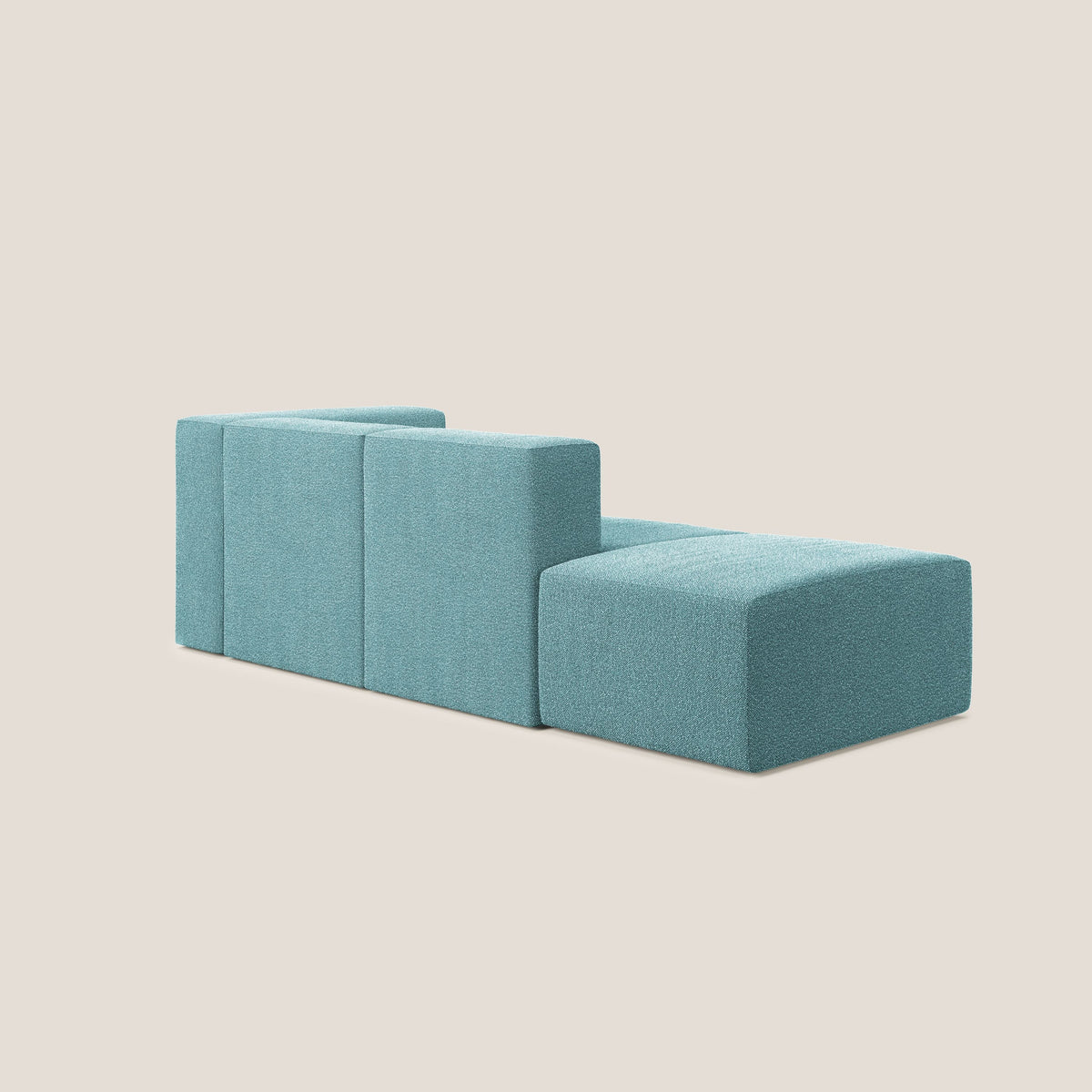 Nettuno divano lineare modulare e componibile in morbido tessuto bouclè T07 azzurro - divitt.sbs