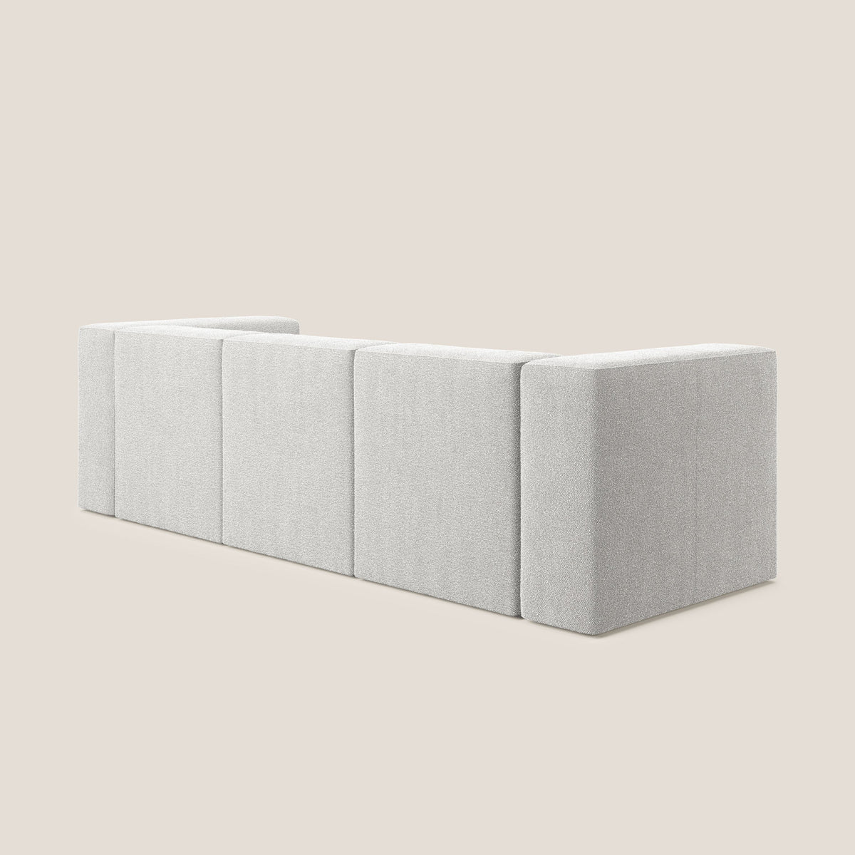 Nettuno divano lineare modulare a 3 sedute componibile in morbido tessuto bouclè T07 grigio - divitt.sbs