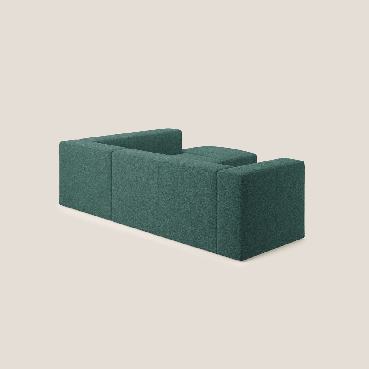 Nettuno divano angolare modulare componibile in morbido tessuto bouclè T07 verde - divitt.sbs